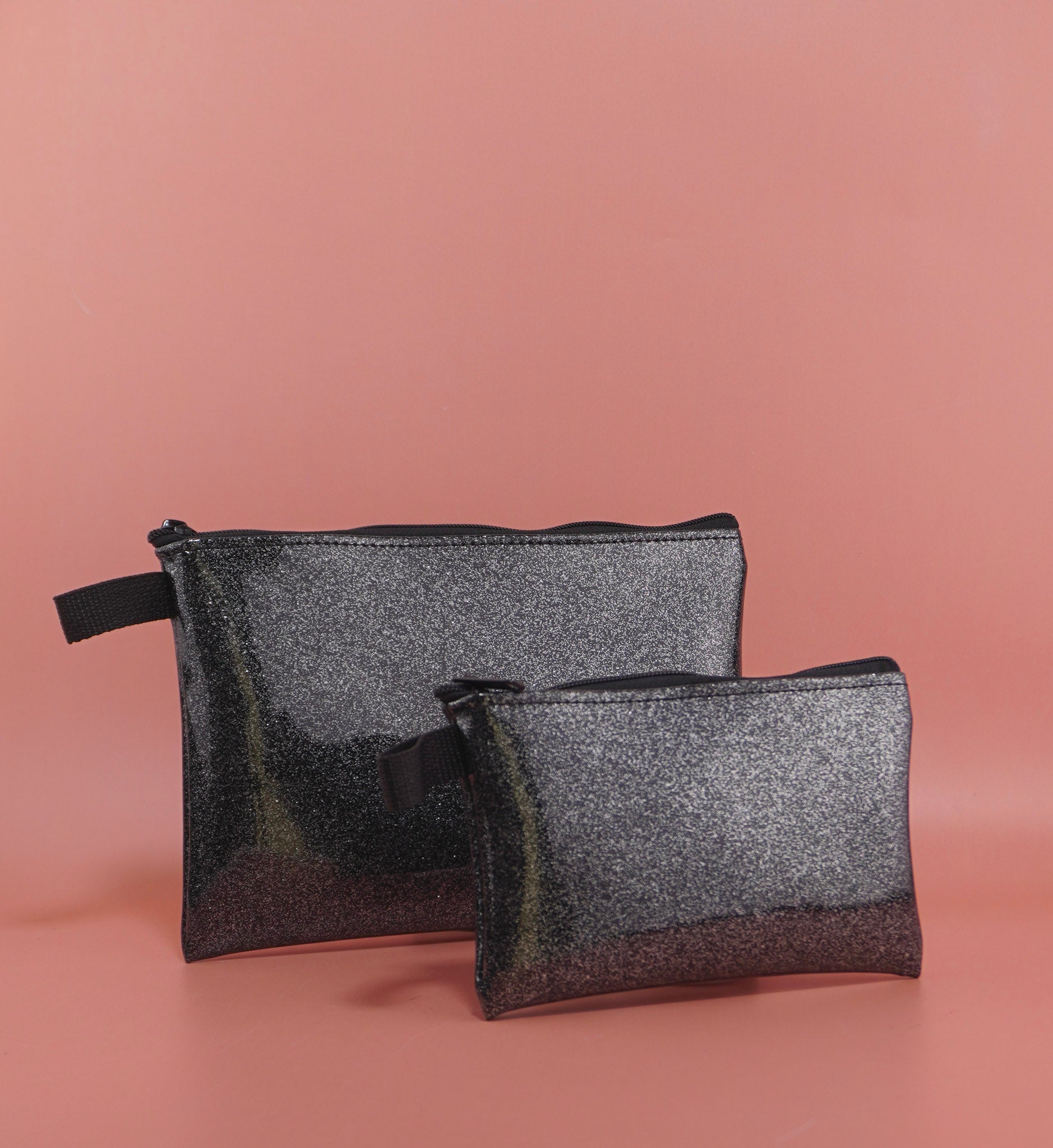 Large Black Sparkle Pouch